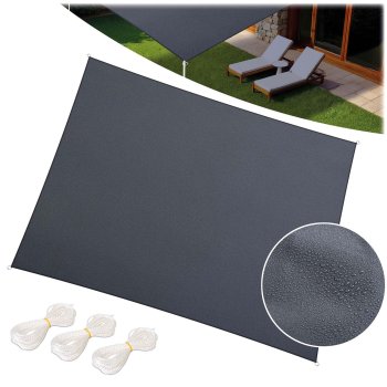 Rectangular Sun Shade Sail 3x4m Waterproof Garden Canopy Plonos PL-885, Grey
