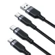 Joyroom S-A18 3in1 USB-A uz Lightning / USB-C / MicroUSB kabelis 1.2m, melns