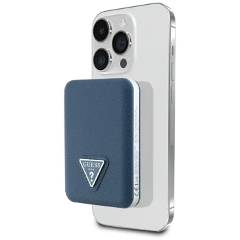 Повербанк Guess Grained Triangle с MagSafe 5000мАч 15Вт USB-C - синий