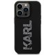 Karl Lagerfeld iPhone 15 Pro Max vāciņš 3D Rubber Glitter Logo, melns