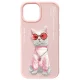 Чехол Nimmy Glasses Cool Cat для iPhone 15 — розовый