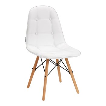 Skandināvu stila krēsls 4Rico QS-185 eko āda, balts