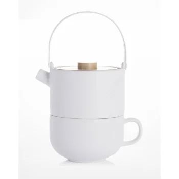 Заварочный чайник tea-for-one Bredemeijer Umea 142007 0.5 л, белый с бамбуковой...