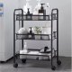 Ruhhy 24749 Mobile Kitchen Trolley Cart with Wheels, Black