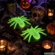 Halloween Decoration Large Spiders, Fluorescent, 11 cm, 2 pcs, Green