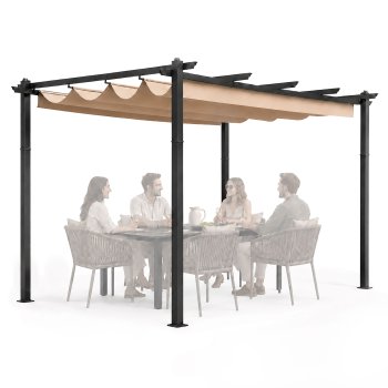 Multigarden dārza un terases pergola, 3x4 m, tērauda, smilškrāsas