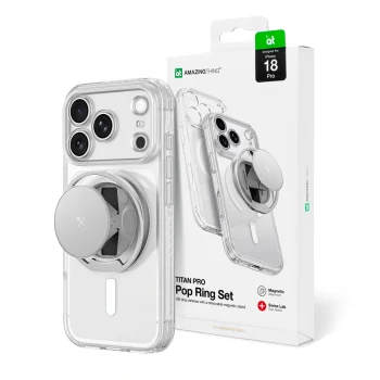 Чехол AmazingThing Titan Pro Pop Lens для iPhone 18 Pro с защитой камеры и подставкой,...