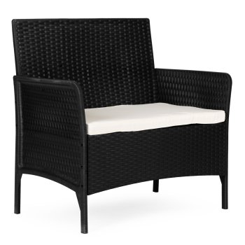 2-Seater Garden Sofa with Cushion Outdoor Bench MultiGarden, Black