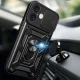 Triecienizturīgs vāciņš iPhone 16 Plus ar kameras aizsegu un statīvu, zils