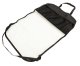 Car seat back organizer and protector, transparent + black