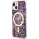 Guess iPhone 14 vāciņš Leopard MagSafe, rozā