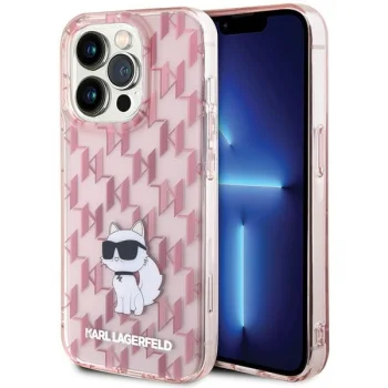 Karl Lagerfeld iPhone 15 Pro Max vāciņš Monogram Choupette, rozā