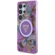 Guess Glitter Flowers MagSafe Case for Samsung Galaxy S25 Ultra, Purple