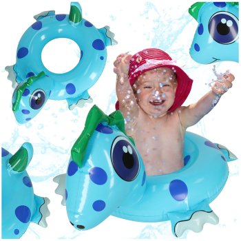 Inflatable swimming ring for kids, dinosaur design, 50 cm, max 18 kg, age 3+