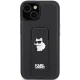 Чехол Karl Lagerfeld для iPhone 15 Plus / 14 Plus Gripstand Saffiano Choupette Pin, черный