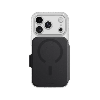AmazingThing Titan Pro Lens Flip Set vāciņš ar maku iPhone 18 Pro Max, MagSafe, melns