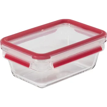 Emsa Clip&Close stikla pārtikas trauks 850 ml, sarkans