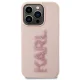 Karl Lagerfeld iPhone 15 Pro vāciņš 3D Logo Glitter, rozā
