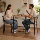 Modernhome Loft Ēdamistabas Komplekts: Galds un 2 Krēsli