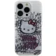 Hello Kitty iPhone 14 Pro Case IML Kitty On Bricks Graffiti, White