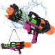 Large Water Gun Blaster 60cm 1.25L Capacity 6m Range, black orange green