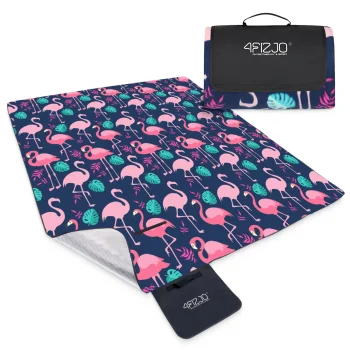 4Fizjo piknika un pludmales sega ar izolāciju 200x200 cm, flamingo