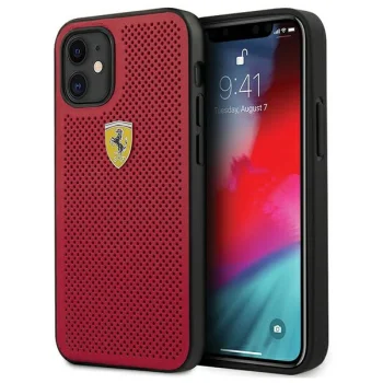 Чехол Ferrari для iPhone 12 mini On Track Perforated, красный