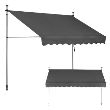Balkona saulessargs 300x120 cm regulējams augstums MultiGarden, pelēks