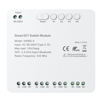 Viedais slēdža modulis Avatto WSMD-4 4 kanālu 250V