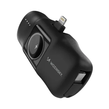 Wozinsky WF16-YLS 5000mAh 15W мини-пауэрбанк с зарядкой для Apple Watch, черный