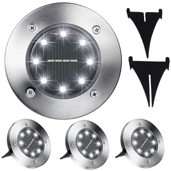 Садовые светильники на солнечных батареях 8 LED, 4 шт.