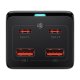 Baseus GaN3 Pro 100W lādēšanas stacija 2xUSB-A 2xUSB-C + 1m kabelis, melna
