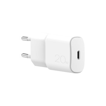 Puro White 20W Power Delivery USB-C sienas lādētājs – balts