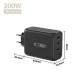 Сетевое зарядное устройство Tech-Protect NC200W-GaN, 4 порта, 200W, черное