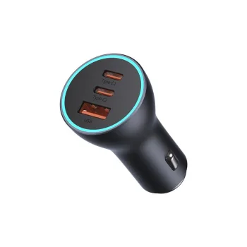 Baseus Golden Contactor Pro automašīnas lādētājs USB-A + 2x USB-C 65W, tumši pelēks (CGJP010013) | Phone Car...