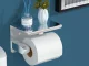 Toilet Paper Holder with Phone Shelf Stainless Steel