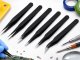 Precision Anti-Static Tweezers Set 6 Pcs for Electronics Repair, Black
