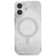 Guess HC Resin Bottom Glitter MagSafe vāciņš iPhone 16, Sudraba