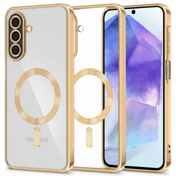 Tech-Protect MagFlex MagSafe vāciņš Samsung Galaxy A27 5G, caurspīdīgs / zelts