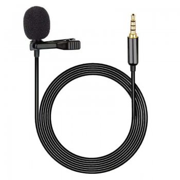 Remax Life AUX Mini Jack 3.5mm Lavalier Wired Condenser Recording Microphone, 1.2m | Mikrofons Datoram Telefonam Kamerai