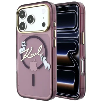 Чехол Karl Lagerfeld Script Logo MagSafe для iPhone 18 Pro Max / 17 Pro Max, бордовый