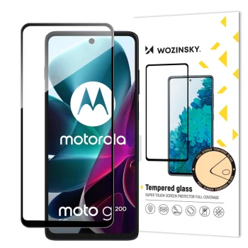 Wozinsky rūdīts aizsargstikls Motorola Moto G200 5G 9H ar melnu rāmi (Full Glue)