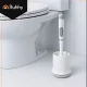 Ruhhy Silicone Toilet Brush with Holder, White