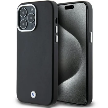 BMW iPhone 15 Pro Max Case Signature Wrapped Metal MagSafe, Black