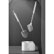Ruhhy 24377 Toilet Brush and Holder Set, 2 Brushes, White/Grey