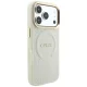 Guess Saffiano Peony & Ring MagSafe vāciņš iPhone 18 Pro / 17 Pro, bēšs
