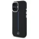 Чехол Mercedes для iPhone 16 Silicone Blue Stripe MagSafe, черный