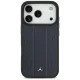 Чехол Mercedes Leather Laurel Leaves Stripes MagSafe для iPhone 17 Pro, синий