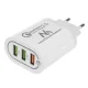 Сетевое зарядное устройство Maclean MCE479 W, QC 3.0, 3x USB, белое
