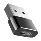 USB-C uz USB-A adapters OTG datu pārraidei un uzlādei, melns